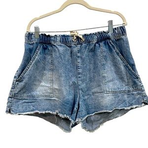 No Boundaries Denim Cutoff Shorts pull string Size- XXL